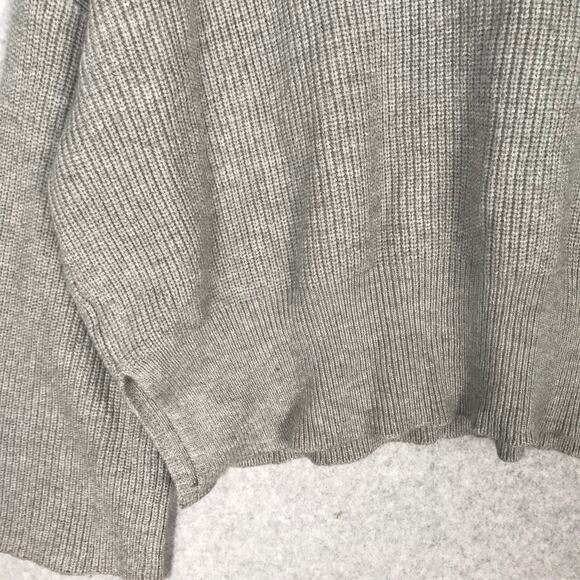 Sincerely Jules Sweater Womens Medium Gray Ribbed Crop Cozy Comfy Lounge Preppy - Picture 9 of 11